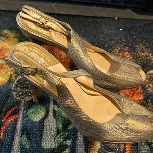 Nike Gold Slingback Heels